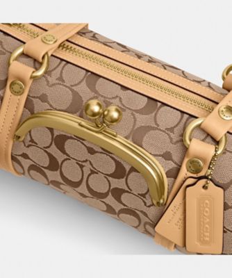 キスロック バレル バッグ 28・シグネチャー ジャカード | COACH